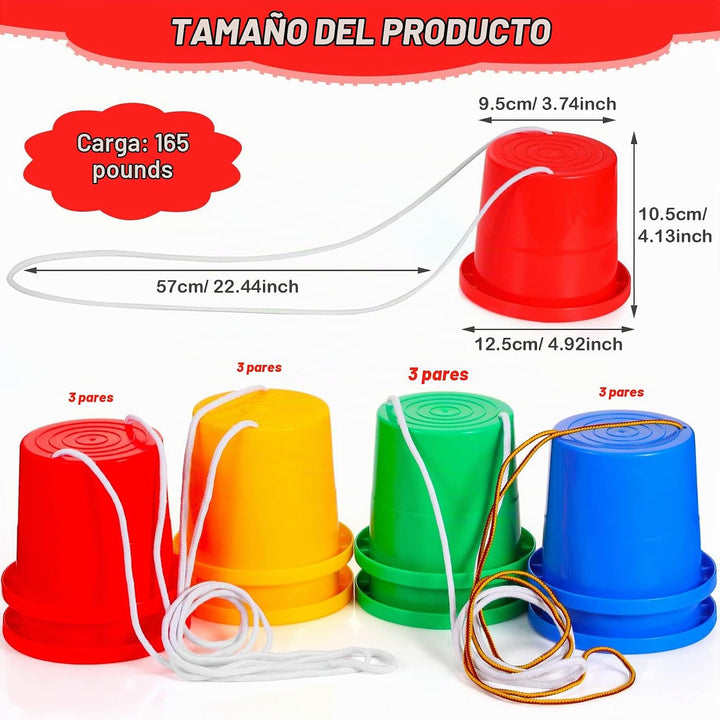 Hungdao 12 pares de zancos de equilibrio para niños, juguete de plá...