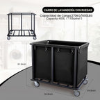Carro de Lavandería Comercial con Ruedas, 400L Carro de Lavandería Industrial