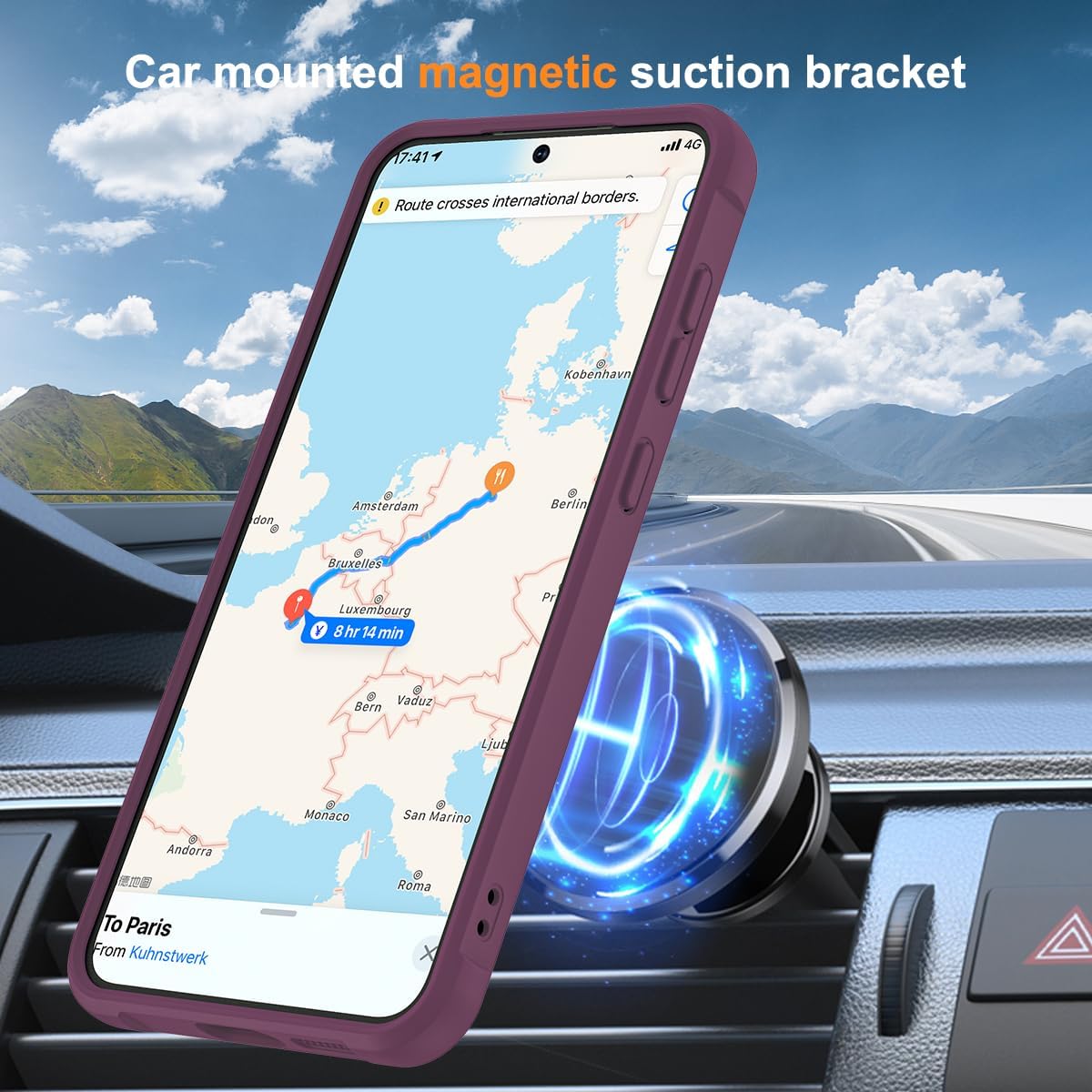 SKYLMW Funda compatible con Samsung Galaxy S24 Plus y Samsung Galaxy S25 Plus con soporte de anillo magnético, fundas translúcidas para teléfono S24+ y S25+ de 6.7 pulgadas [compatible con Mag-Safe