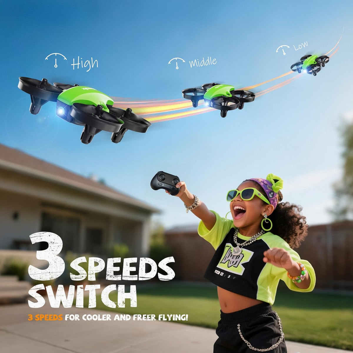 V995 Mini Dron para Niños y Principiantes, Avión Cuadricóptero para Interiores y Exteriores para Niños y Niñas con Giros 3D, Rotación de 360°, Vuelo Circular, Vuelo Estacionario Automático, Modo sin