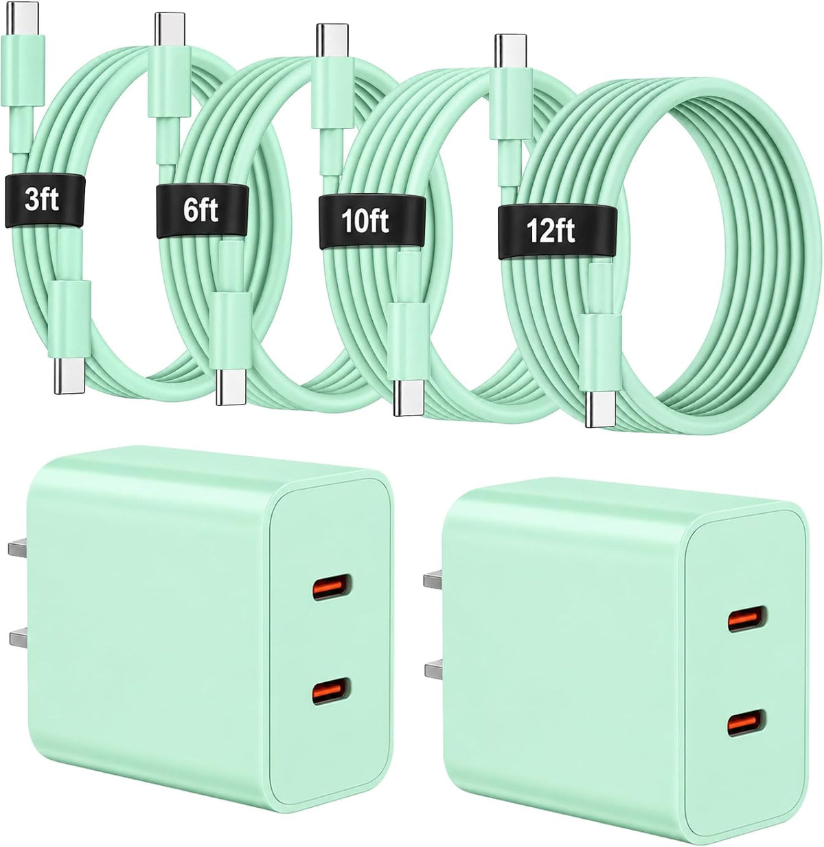 Cargador tipo C súper rápido para Samsung, cargador USB C de doble puerto