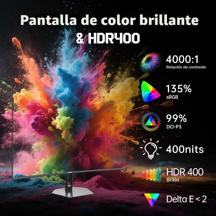 Hikers Monitor curvo de 27 pulgadas 170Hz 144Hz, 2K 1440P Monitor d...
