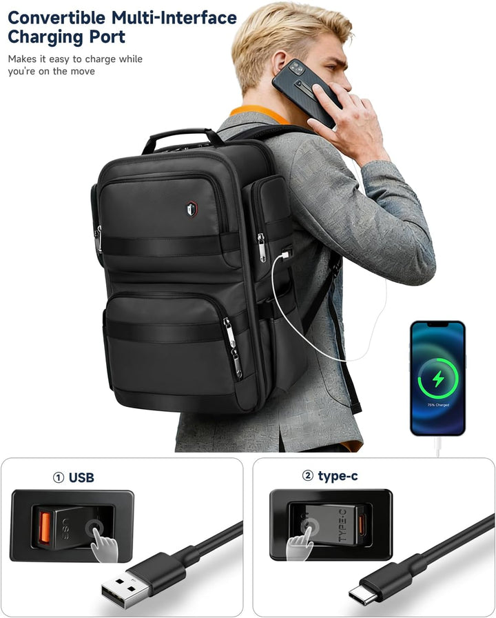 RoyalAnt Mochila de trabajo para hombres, mochila para laptop de 17...