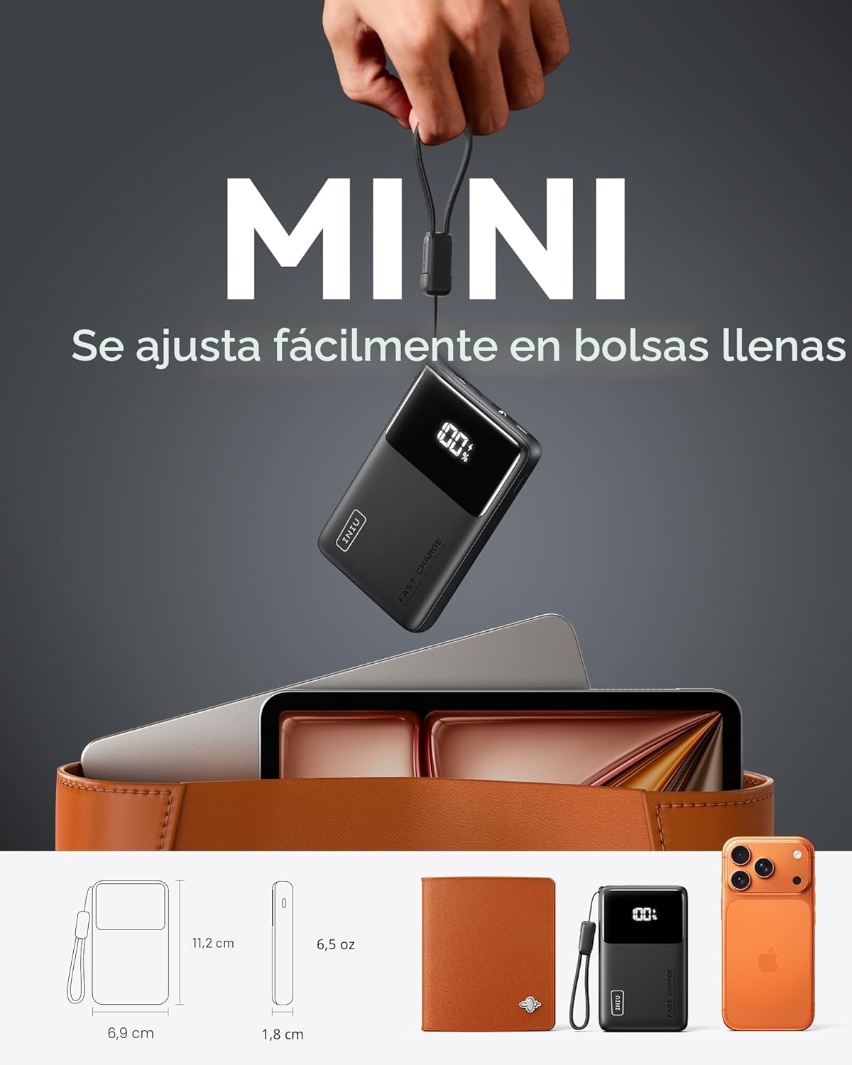 INIU Cargador portátil pequeño, 45 W PD carga rápida 10000 mAh, paq...