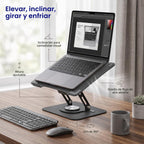 Uncaged Ergonomics Laptop Stand para Desk Riser/360° Swivel (negro)