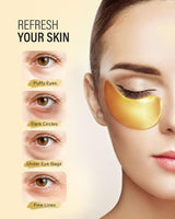 Maskiss - Parches para el contorno de ojos de oro 24 quilates, 50 p...