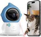 ZUMIMALL Cámara para mascotas con juguete láser, cámara WiFi 2K para perros