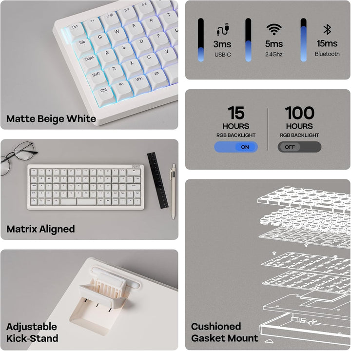 Teclado mecánico EPOMAKER Hack70 Planck con VIA personalizado, 2,4...
