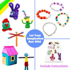VLUSSO Suministros de artes y manualidades para niños, kits de manualidades, materiales de arte, juego de manualidades para niños con limpiapipas, caja de manualidades, juguetes preescolares en casa