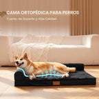 Cama ortopédica para perros grandes Patas Lague Sofá para mascotas lavable 36"X24" Negro