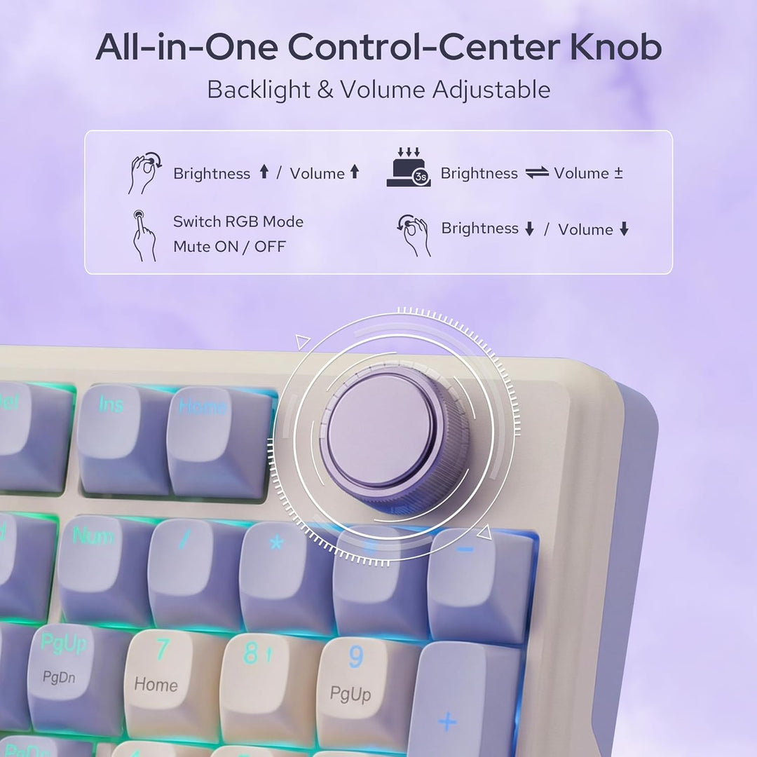 Redragon K768 PRO - Teclado para juegos RGB con junta inalámbrica d...