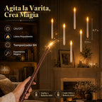 Lezonic - Velas flotantes con control remoto de varita mágica, paquete de 20 velas LED colgantes, velas cónicas parpadeantes sin llama con temporizador de 6 horas, velas que funcionan con pilas para Halloween, Navidad, fiesta, decoración del hogar