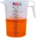 Medidor de un galón 128oz con tabla de conversión conveniente - Grado alimenticio resistente - Ideal para césped, productos químicos para piscinas, agricultura, lejía, pasatiempos para el hogar