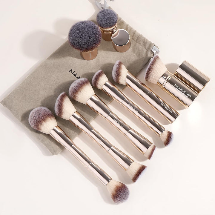 MAANGE 8 piezas de brochas de maquillaje con bolsa, brochas de maqu...
