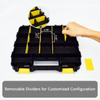 Caja organizadora de herramientas, caja de almacenamiento de piezas pequeñas, 34 compartimentos, organizadores de hardware de doble cara con divisores de plástico extraíbles para tornillos, tuercas