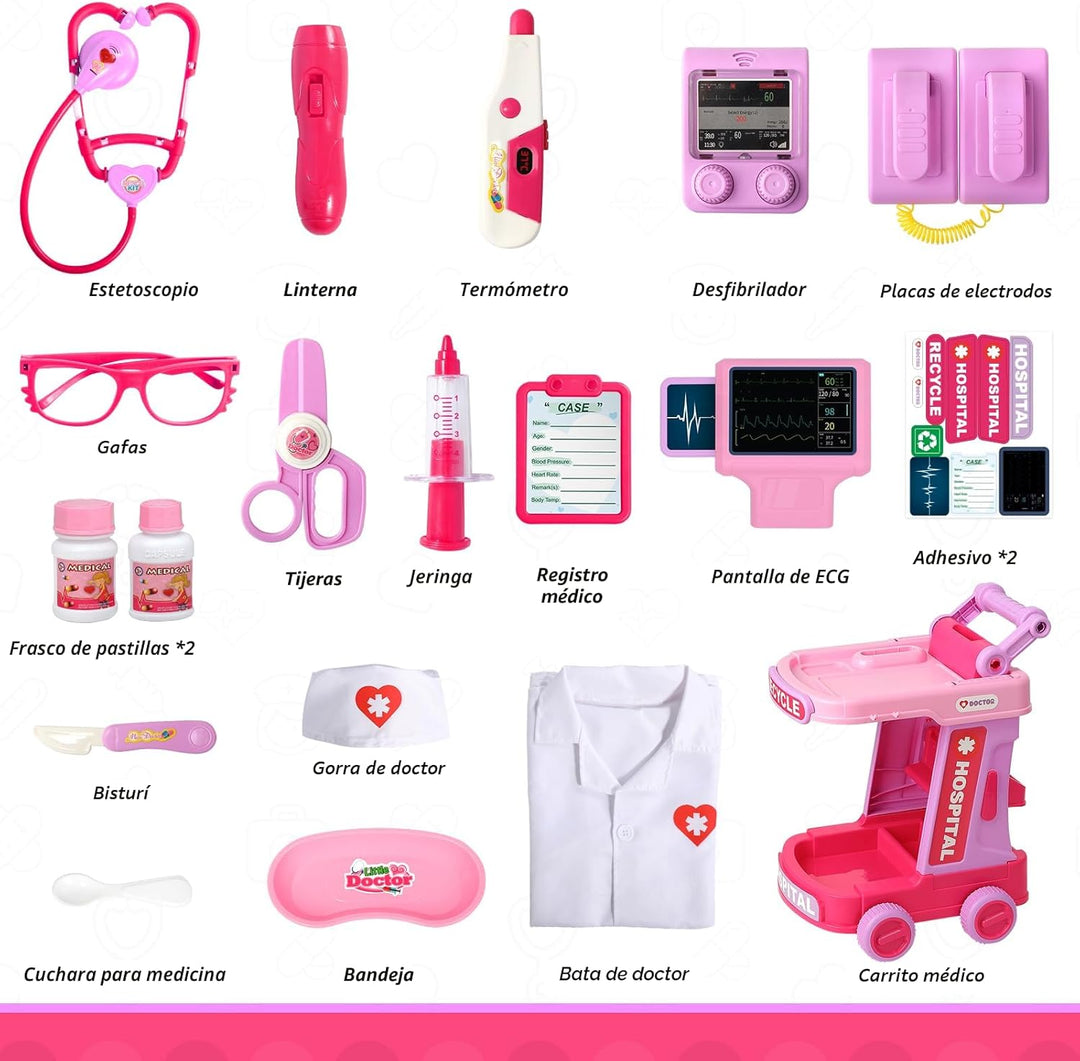 Liberry Kit de médico para niños pequeños de 2, 3, 4, 5, jue