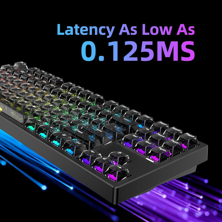 IROK FE87 V2 Teclado mecánico con cable, doble frecuencia de sondeo...
