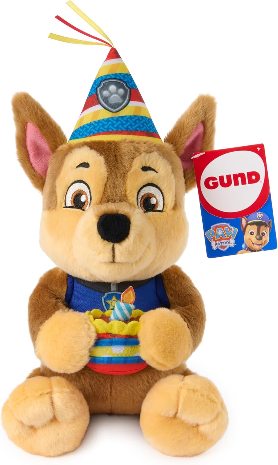 Paw Patrol GUND - Peluche de 10 pulgadas con traje de cumpleaños