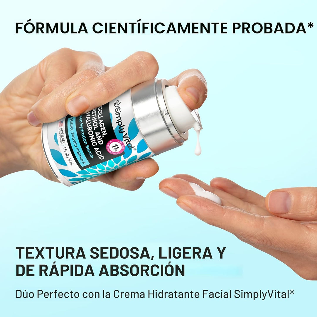 SimplyVital Suero de colágeno, retinol y ácido hialurónico \u2013 H...