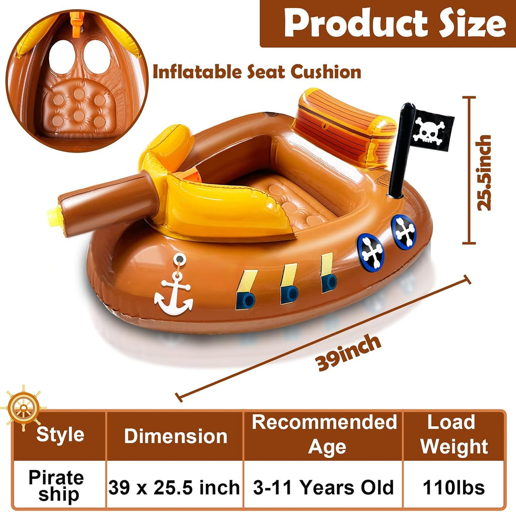 La piscina inflable del barco pirata flota los niños 3-11 años con el arma