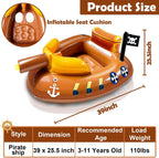 La piscina inflable del barco pirata flota los niños 3-11 años con el arma