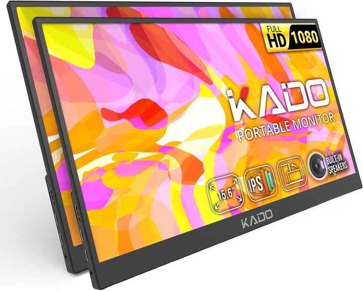 Kado Paquete de 2 monitores portátiles FHD de 15.6 pulgadas 1080p,...