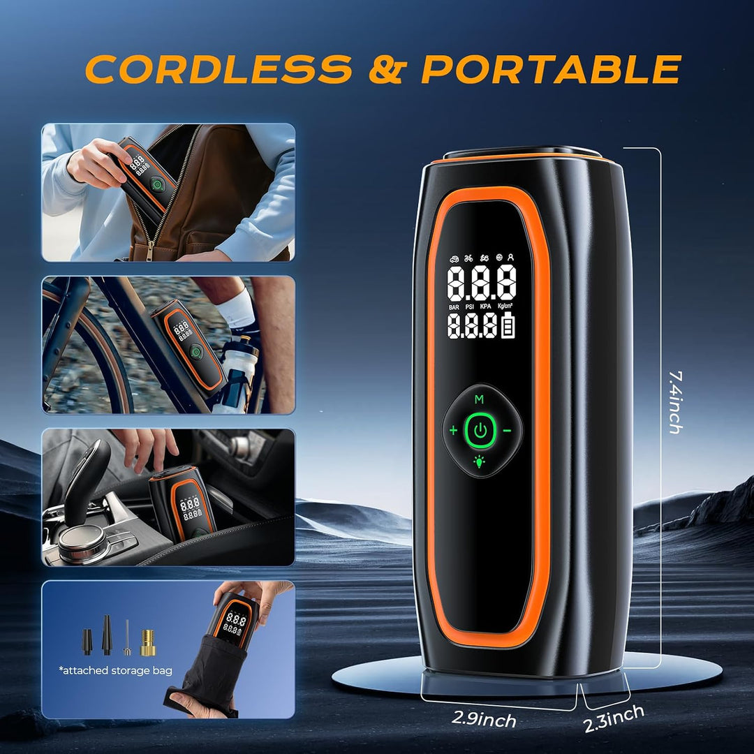 Inflador de neumáticos, compresor de aire portátil, bomba de aire d...