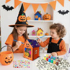 HABDJILTY Kit de manualidades de casas de madera para Halloween, 35 piezas