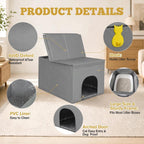 Caja de arena para gatos, caja de arena oculta impermeable y a prueba de