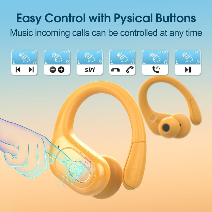Auriculares inalámbricos Bluetooth 5.4 de 75 horas para deporte, au...