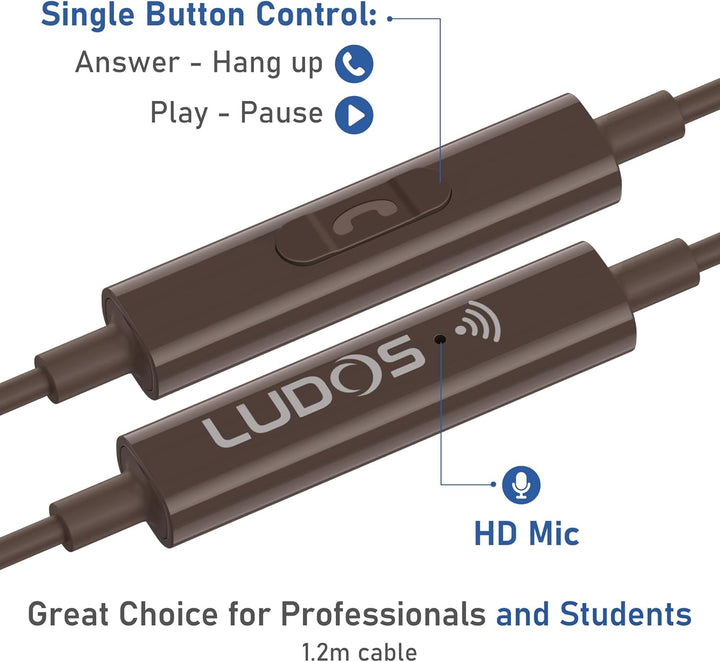 LUDOS OMNITONE Auriculares con cable para oídos, con garantía de 5...