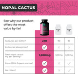 Cápsulas de cactus Nopal de 1500 mg, polvo orgánico de cactus de tu...