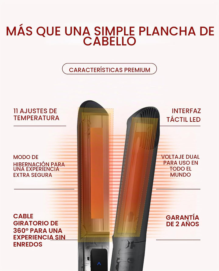GLAMPALM Stiletto Alisador de Cabello 0.3" Plancha plana de cer...