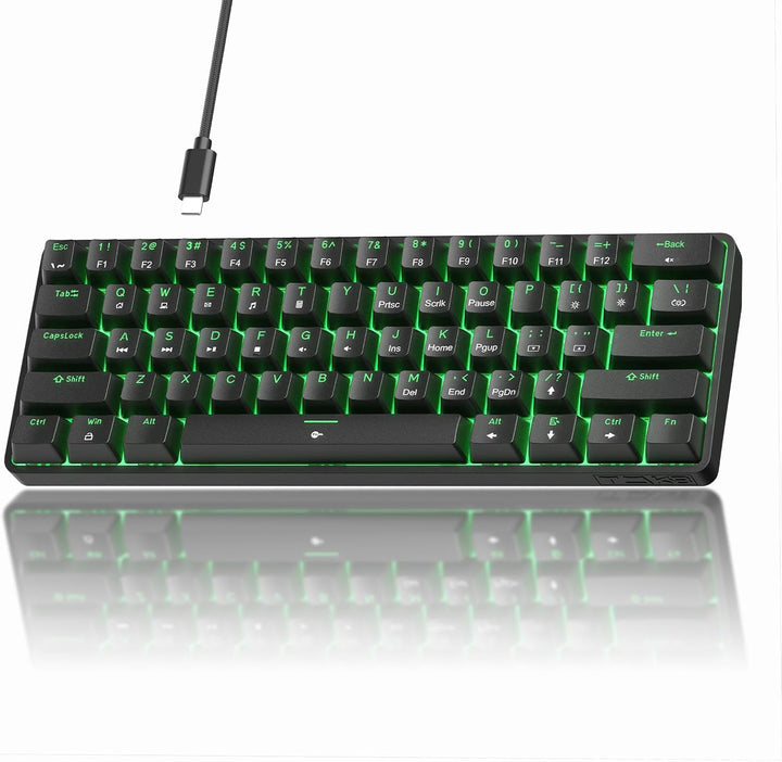 TMKB Teclado Mecánico para Juegos 60%, Interruptor Lineal Rojo, Ret...