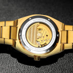 Tiong Fashion Relojes para Hombre Marca Top Lujo Automático Mecánico Acero Inoxidable Reloj de Pulsera Skeleton de Negocios y Moda