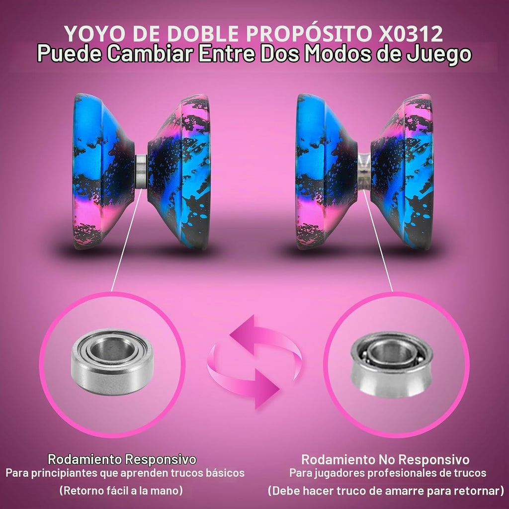 YOYOSTUDIO X0312 Trick Yoyo Professional metal Yoyo para Kids 8-12/Beginners