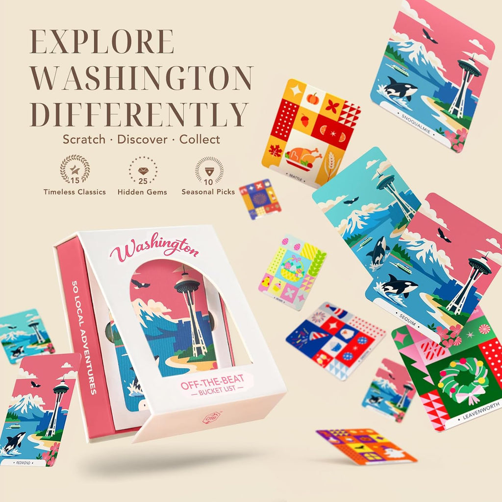 Washington Adventure - Tarjetas de lista de deseos, 50 tarjetas para rascar