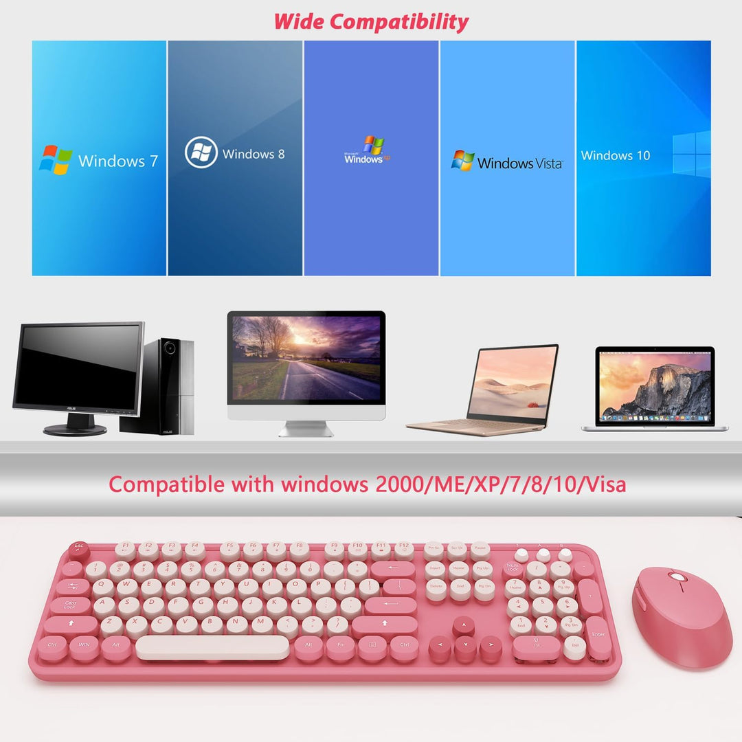 Teclado inalámbrico, KOOTOP - teclado retro de máquina de escribir...