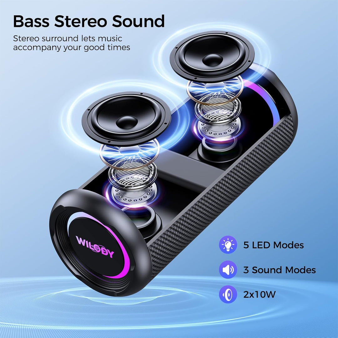 Wilody Altavoz Bluetooth Portátil, Sonido Potente de 20W con Modos...
