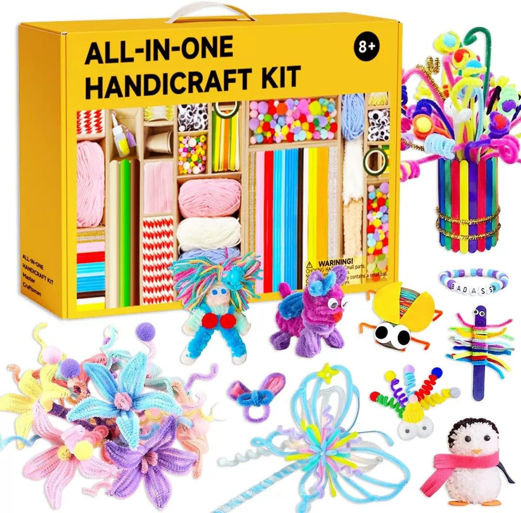 Fusihey Suministros de manualidades para niños: caja de kit de manualidades para niños con más de 3000 piezas, kit de artes y manualidades para niños de 4 a 8 años y 8 a 12 años, caja de almacenamiento para niñas y niños, juego de materiales de arte a