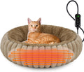 Camas calefactables para gatos de interior y perros pequeños, cama térmica de 20 pulgadas para mascotas con temporizador y temperatura ajustable, cama eléctrica extraíble e impermeable para gatos de interior