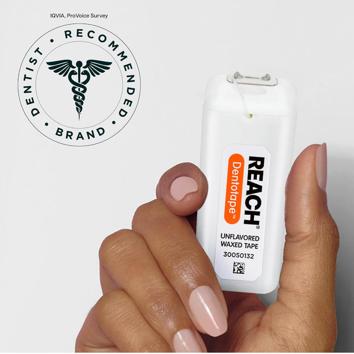 REACH Dentotape Hilo Dental Encerado, Sin Sabor, Hilo Extra Ancho,...