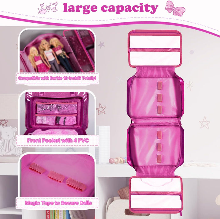 LININYHAO Estuche de transporte compatible con muñecas Barbie de 12...