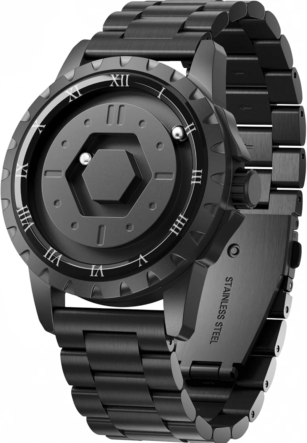 Reloj magnético para hombre EUTOUR Swiss Qtz 5ATM esfera de bola flotante