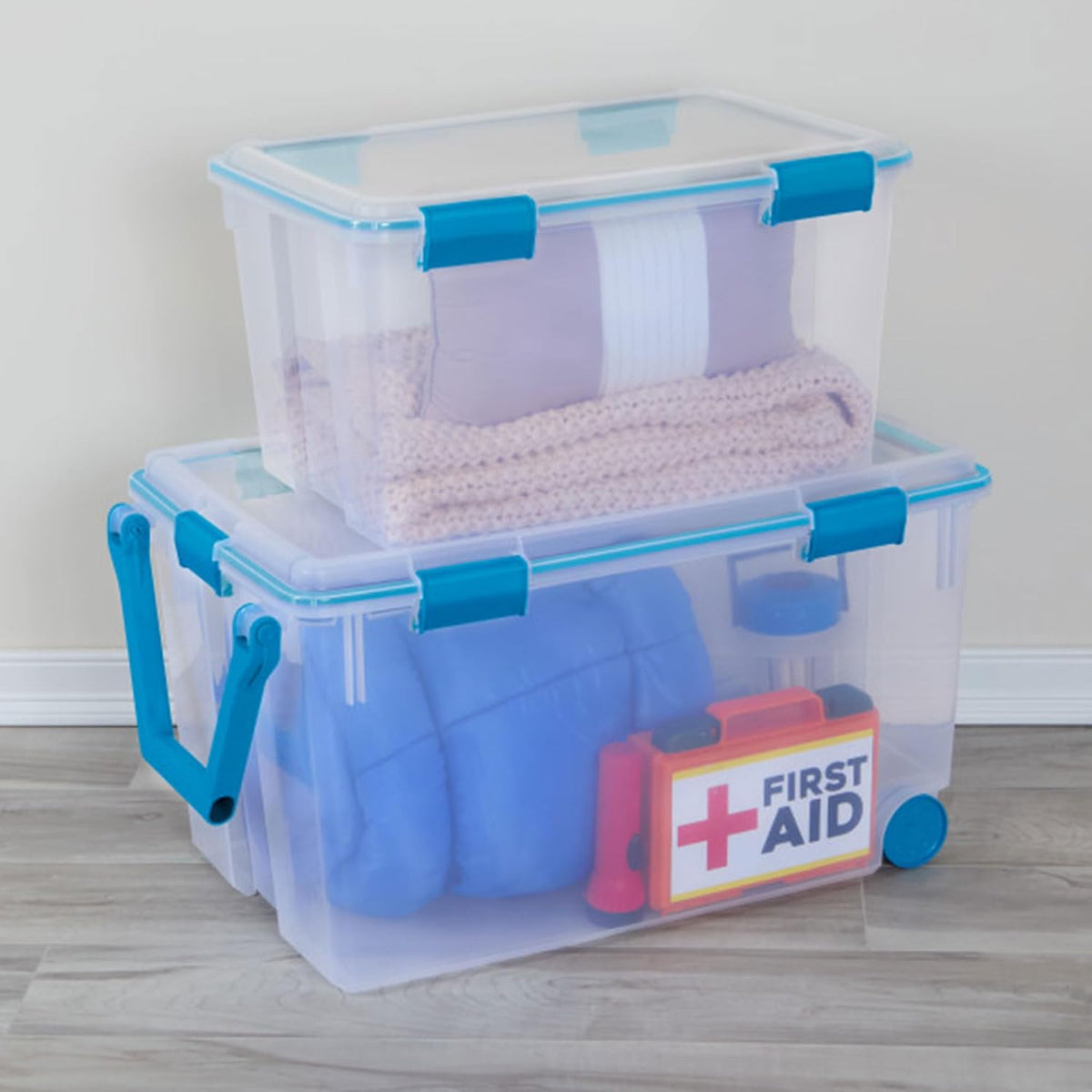 Sterilite Caja de almacenamiento de juntas con tapas para el hogar y la