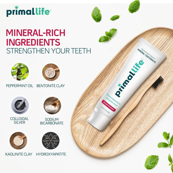 Primal Life Organics Pasta de dientes mineral premium Dirty Mouth,...