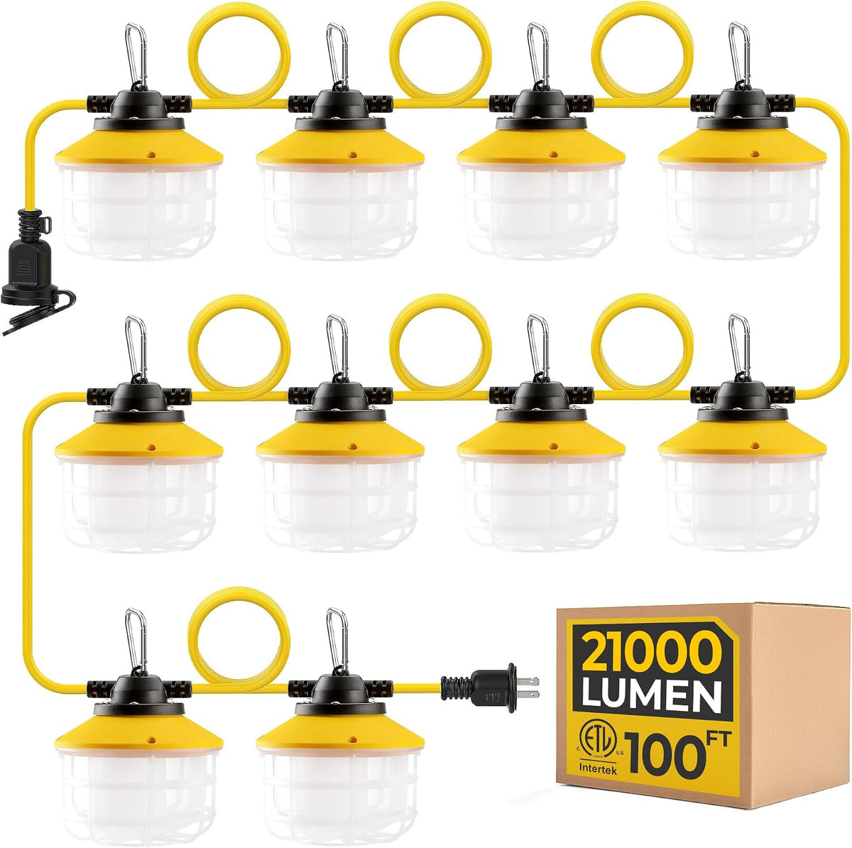 Cadena de luces LED de construcción de 100 pies, 150 W