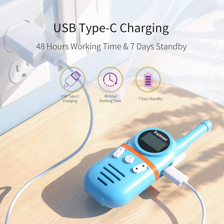 Inspireyes Walkie Talkies para niños recargables, juguetes para niñ...