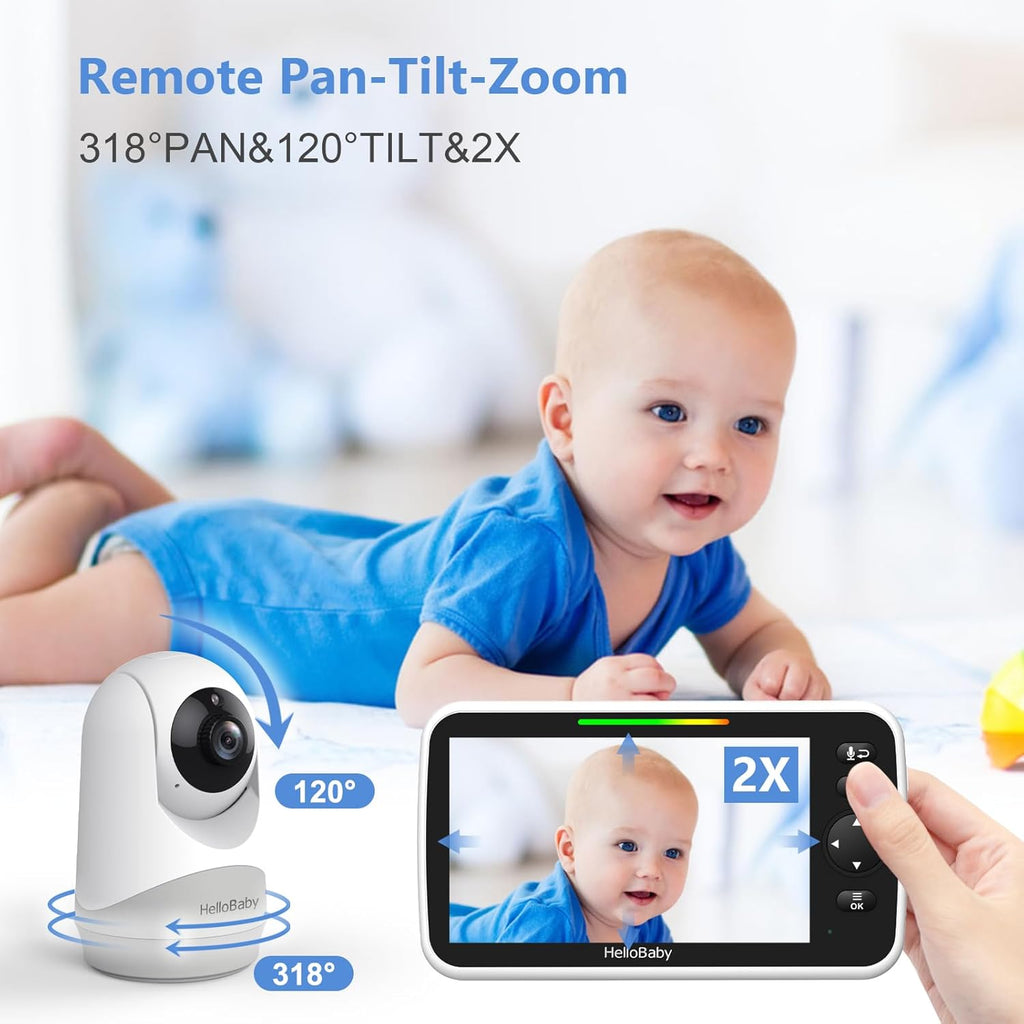 HelloBaby Pantalla grande IPS de 6 pulgadas, monitor de video