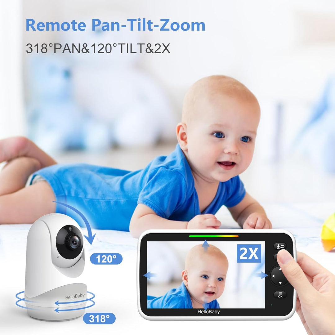 HelloBaby Pantalla grande IPS de 6 pulgadas, monitor de video para...